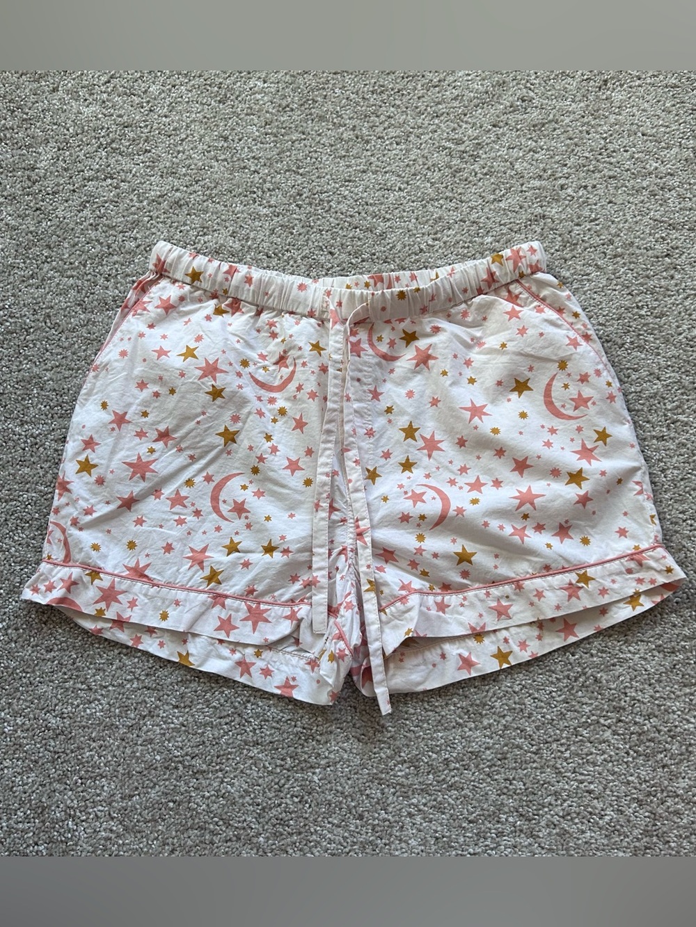 Printfresh Celestial Stars Moon Pajama Set XS Pink Gold Cotton Short Sleeve - Picture 9 of 12